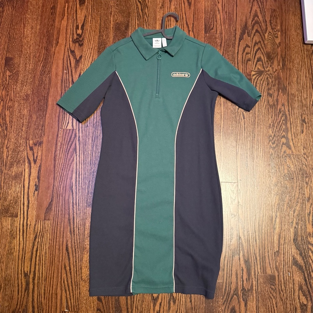 Adidas Green and Black Mini Dress